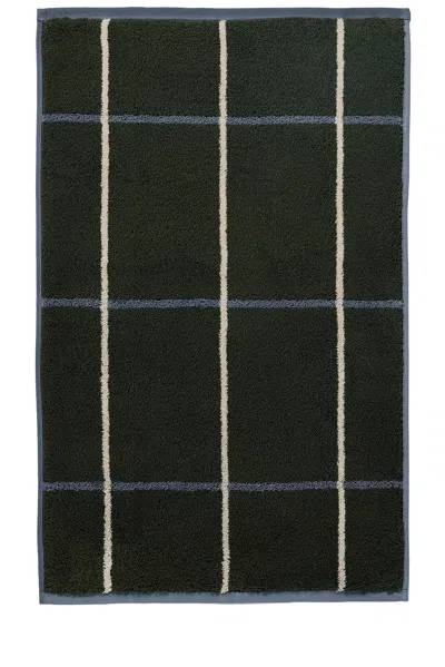 Parachute Organic Plush Tub Mat In Thyme Windowpane