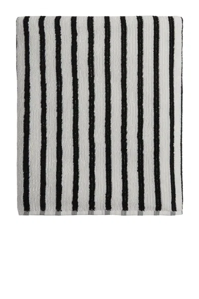 Parachute Organic Resort Stripe Washcloth In Plaster With Soft Black