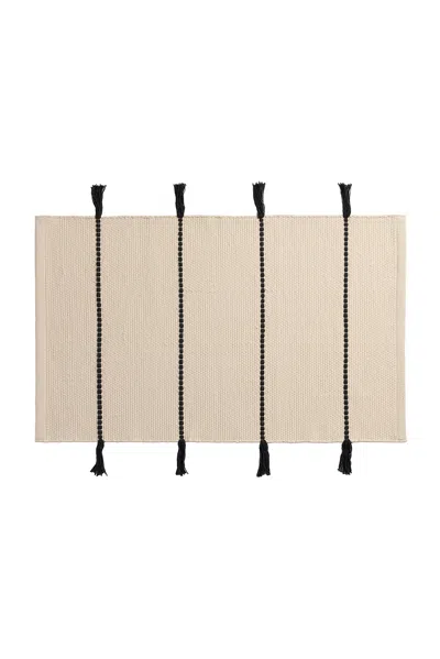 Parachute Organic Tassel Bath Tub Mat In Natural & Onyx