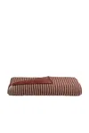 Parachute Organic Two Tone Rib Knit Throw In Canyon & Natural