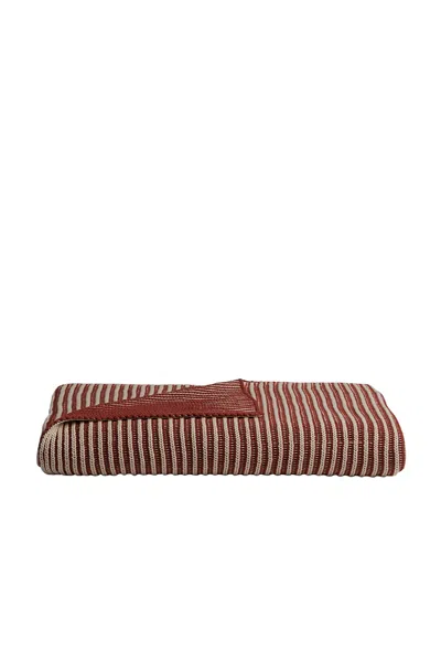 Parachute Organic Two Tone Rib Knit Throw In Canyon & Natural