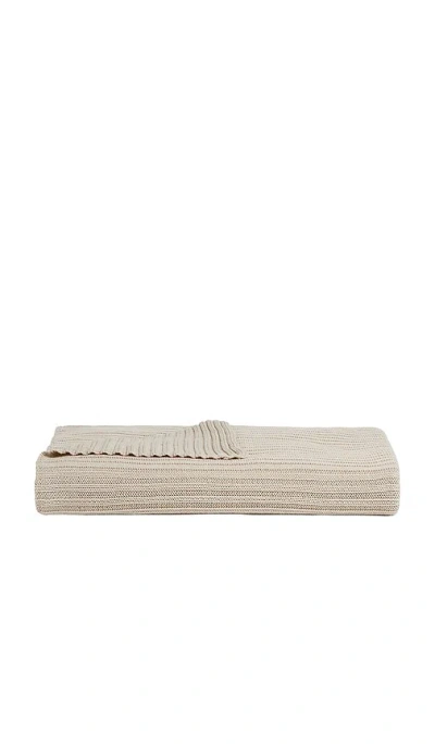 Parachute Oversized Rib Knit Throw In Beige