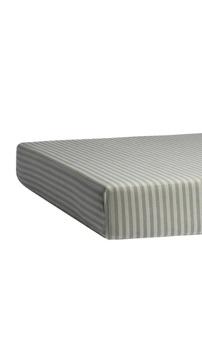 Parachute Percale Crib Sheet In Moss Stripe