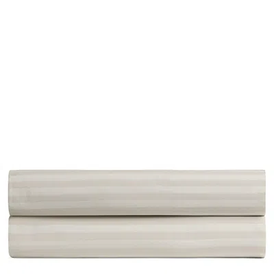 Parachute Percale Striped Fitted Sheet, Twin In White