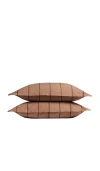 Parachute Pillow Percale Sham Set In Brown