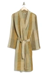 Parachute Plaid Organic Cotton Waffle Weave Robe In Multi