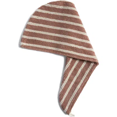 Parachute Resort Stripe Organic Cotton Hair Wrap In Brown