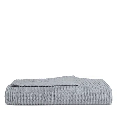Parachute Rib Knit Cotton Throw In Gray