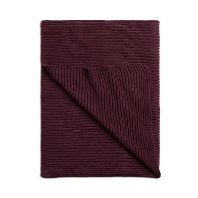 Parachute Rib Knit Throw Blanket In Red