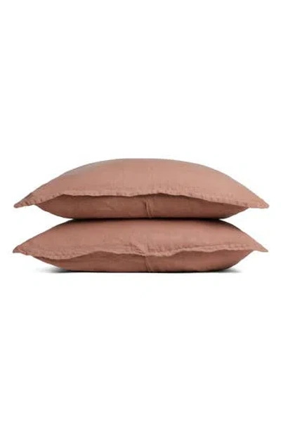 Parachute Set Of 2 Linen Shams In Brown