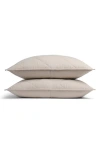 Parachute Set Of 2 Quilted Flannel Pillow Shams In Bone