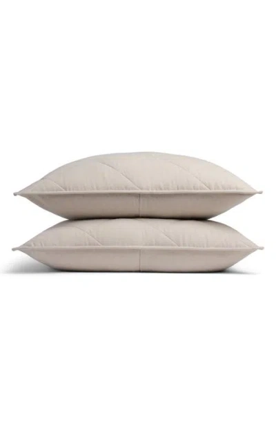 Parachute Set Of 2 Quilted Flannel Pillow Shams In Bone