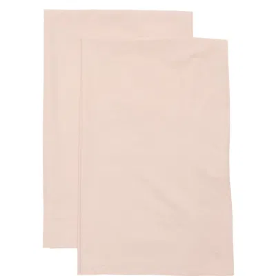 Parachute Set Of 2 Side Open Percale Cotton Pillowcases In Pink