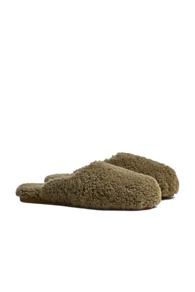 Parachute Shearling Wool Lounge Slippers In Olive