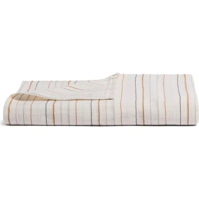Parachute Stripe Cotton Beach Blanket In Natural Stripe