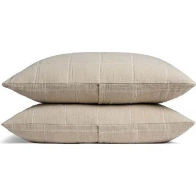 Parachute Terrace Gauze Set Of 2 Organic Cotton Pillow Shams In Toast