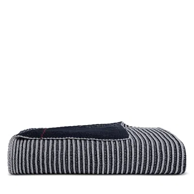 Parachute Two Tone Rib Cotton Reversible Throw In Black