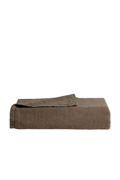 Parachute Vintage Linen Bed Blanket In Warm Grey
