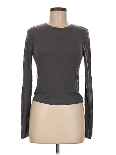 Pre-owned Parade Long Sleeve Top Gray Crew Neck Tops