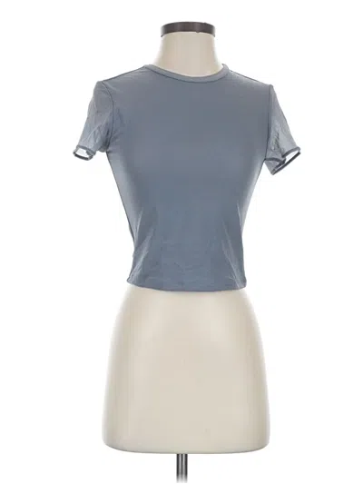 Pre-owned Parade Short Sleeve Top Gray Mock Neckline Tops
