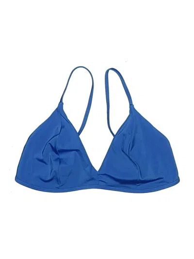 Pre-owned Parade Swimsuit Top Blue Solid Pattern Swimwear