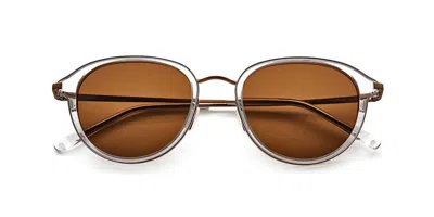 Paradigm 21-51 Polarized Cristallini Occhiali Da Sole Marroni Per Uomo In Transparent