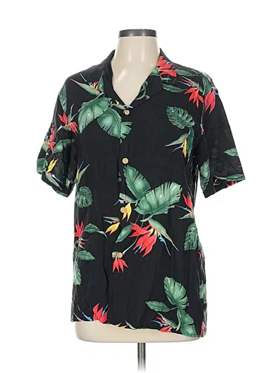 Pre-owned Paradise Found Short Sleeve Blouse In Black
