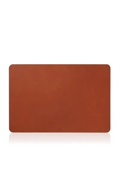 Paradise Row Leather Deskmat In Brown