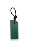 Paradise Row Leather Keyring In Dark Green