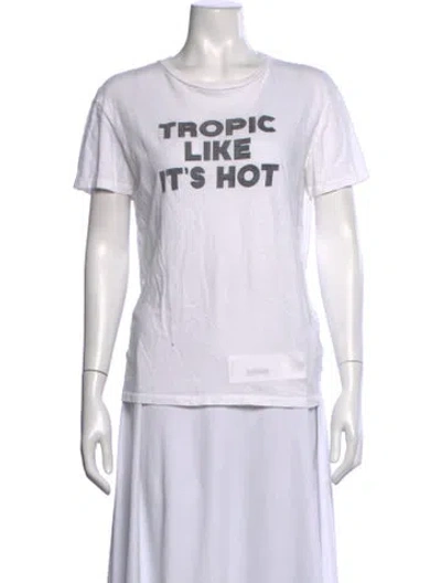 Pre-owned Paradised Graphic Print Crew Neck T-shirt In White