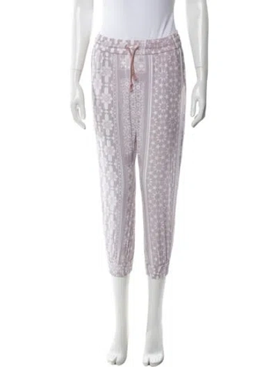 Pre-owned Paradised Printed Skinny Leg Pants In Purple