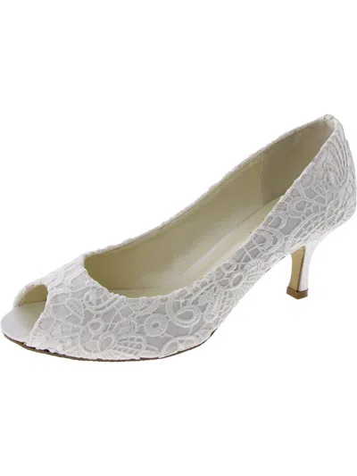 Paradox London Emotion Womens Dressy Peep-toe Pumps In White