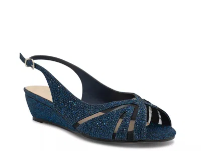 Paradox London Jocelyn Wedge Sandal In Blue