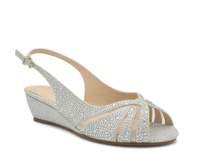 Paradox London Jocelyn Wedge Sandal In Silver