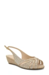 Paradox London Pink Jocelyn Slingback Wedge Sandal In Gold