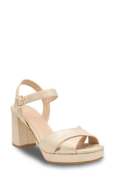 Paradox London Pink Landon Ankle Strap Platform Sandal In Champagne