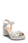 Paradox London Pink Landon Ankle Strap Platform Sandal In Silver