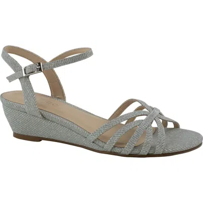 Paradox London Pink Winslow Glitter Wedge Sandal In Silver