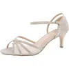 Paradox London Sonya Womens Glitter Mesh Slingback Sandals In White