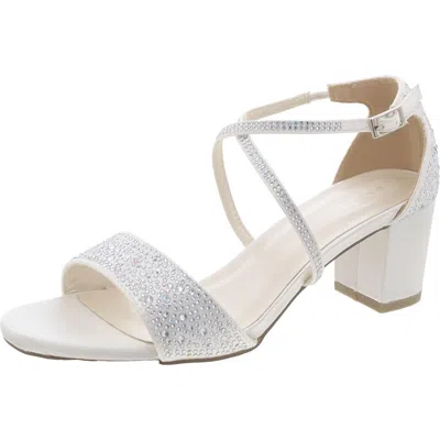 Paradox London Womens Satin Embellished Block Heel In Multi