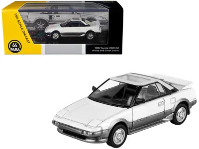 Paragon 1985 Toyota Mr2 Mk1 White And Silver Metallic With Sun Roof 1/64 Diecast Model Car By  Models In Gray
