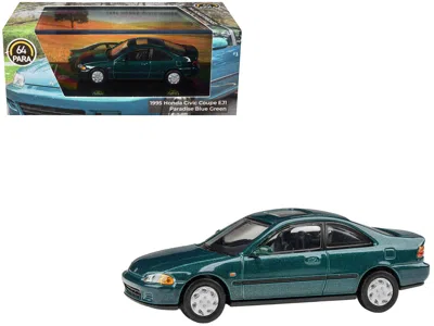 Paragon 1995 Honda Civic Coupe Ej1 Paradise Blue Green Metallic With Sunroof 1/64 Diecast Model Car By Parag