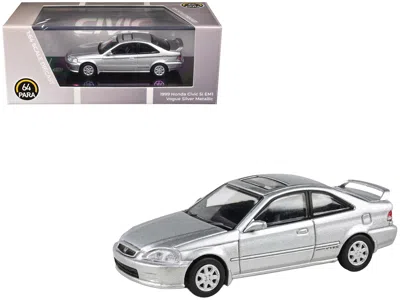 Paragon 1999 Honda Civic Si Em1 Vogue Silver Metallic With Sunroof 1/64 Diecast Model Car By