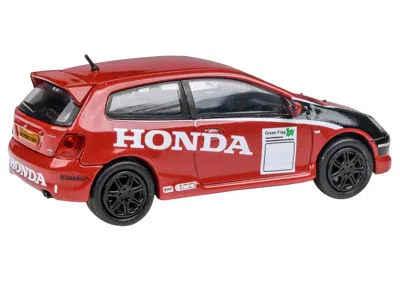 Paragon 2001 Honda Civic Type R Ep3 Red With Graphics "btcc Honda Racing" 1/64 Diecast Model Car By