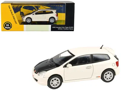Paragon 2001 Honda Civic Type R Ep3 White With Carbon Hood 1/64 Diecast Model Car By  Models