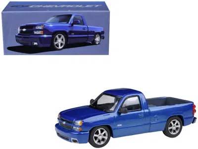 Paragon 2006 Chevrolet Silverado 'cateye' Pickup Truck Ming Blue Metallic 1/64 Diecast Model Car By