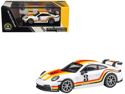 Paragon 2025 Porsche 911 Gt3 (992.2) #3 "andial Livery" White With Stripes 1/64 Diecast Model Car By