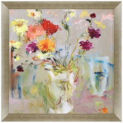 Paragon A Jug Of Dahlias 41" Square Giclee Framed Wall Art