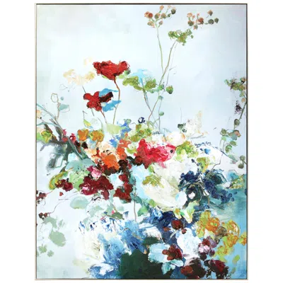 Paragon Abstract Floral 49"h Framed Giclee Hand-finished Wall Art