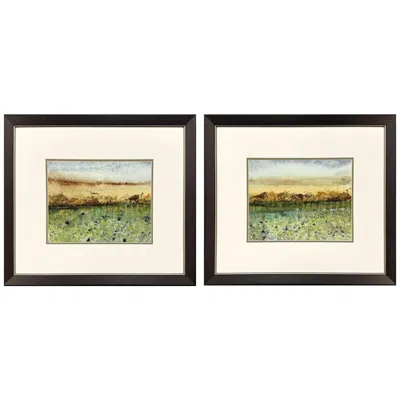 Paragon Abstract Vast Field 25"w X 22"h Framed Art Set Of 2